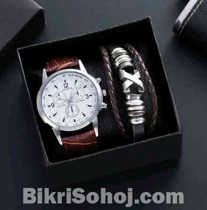 Imported Fashion watch and Bracelet set for Gents